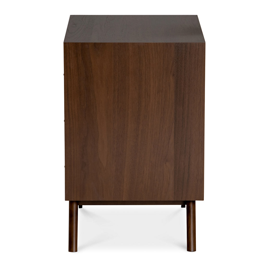 Stefan Scandinavian Walnut and Beech Wood Bedside Table with Drawer