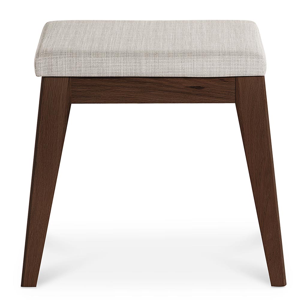Stefan Scandinavian Walnut and Beech Wood Fabric Stool