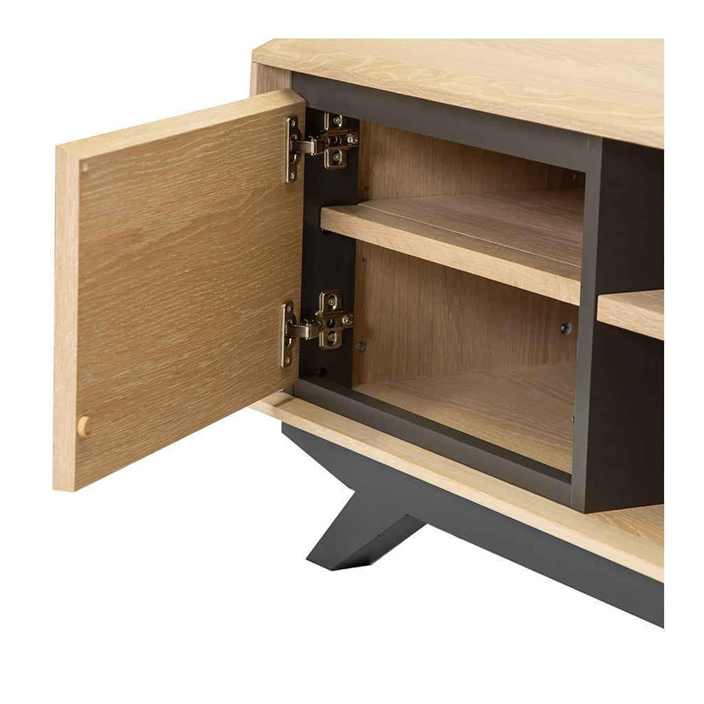 Archer Modern Scandinavian Wooden Oak Entertainment Unit 