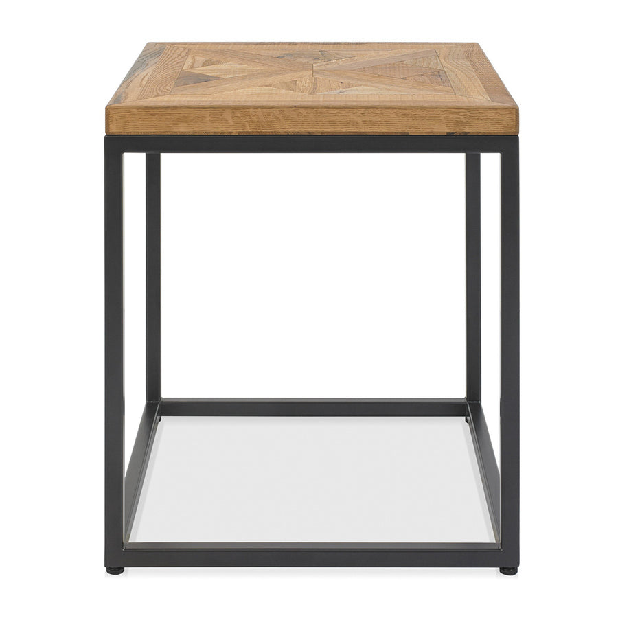 Denver-Rustic-Industrial-Parquet-Wooden-Oak-Side-Table-Black-Legs-Lifestyle