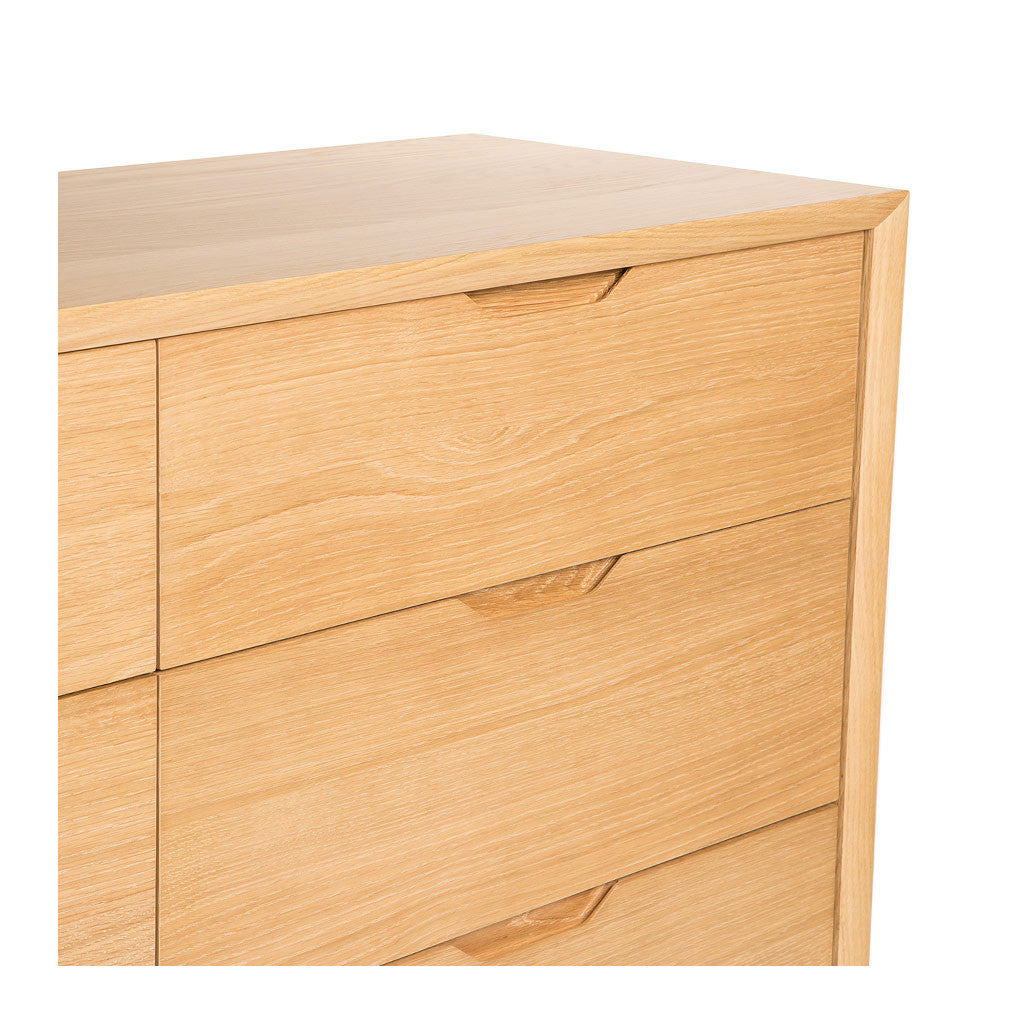 Erika Scandinavian Wooden Oak 6 Drawer Wide Chest of Drawers INTERIOR SECRETS  DT1057-VN Nora 6 Drawer Wide Chest - Natural