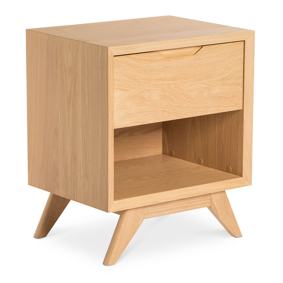 Erika Scandinavian Wooden Oak Bedside Table with Drawer INTERIOR SECRETS  CF860-VN Nora Scandinavian Lamp Side Table - Natural