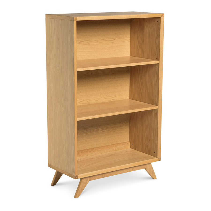 Erika Scandinavian Wooden Oak Low Bookcase / Bookshelf BROSA Elizabeth Low Bookcase INTERIOR SECRETS DT958-VN Nora Scandinavian Wide Bookshelf