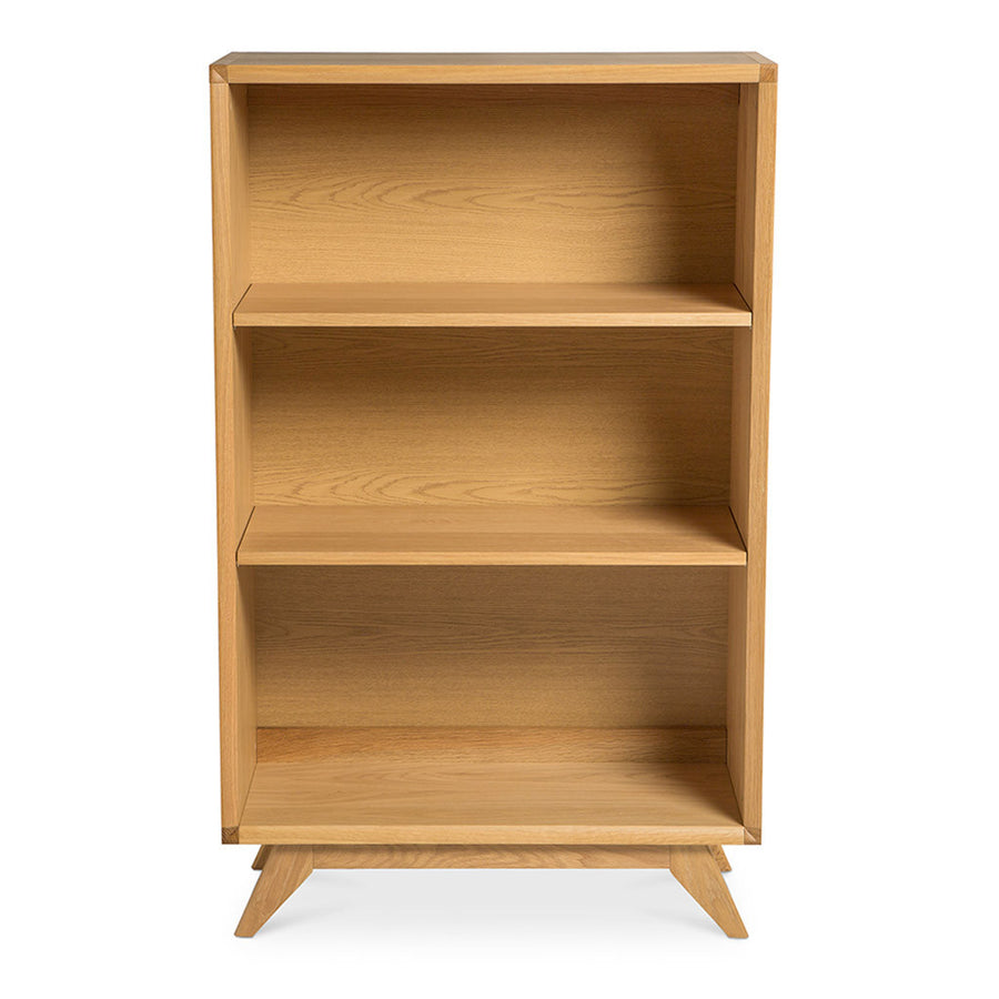 Erika Scandinavian Wooden Oak Low Bookcase / Bookshelf BROSA Elizabeth Low Bookcase INTERIOR SECRETS DT958-VN Nora Scandinavian Wide Bookshelf