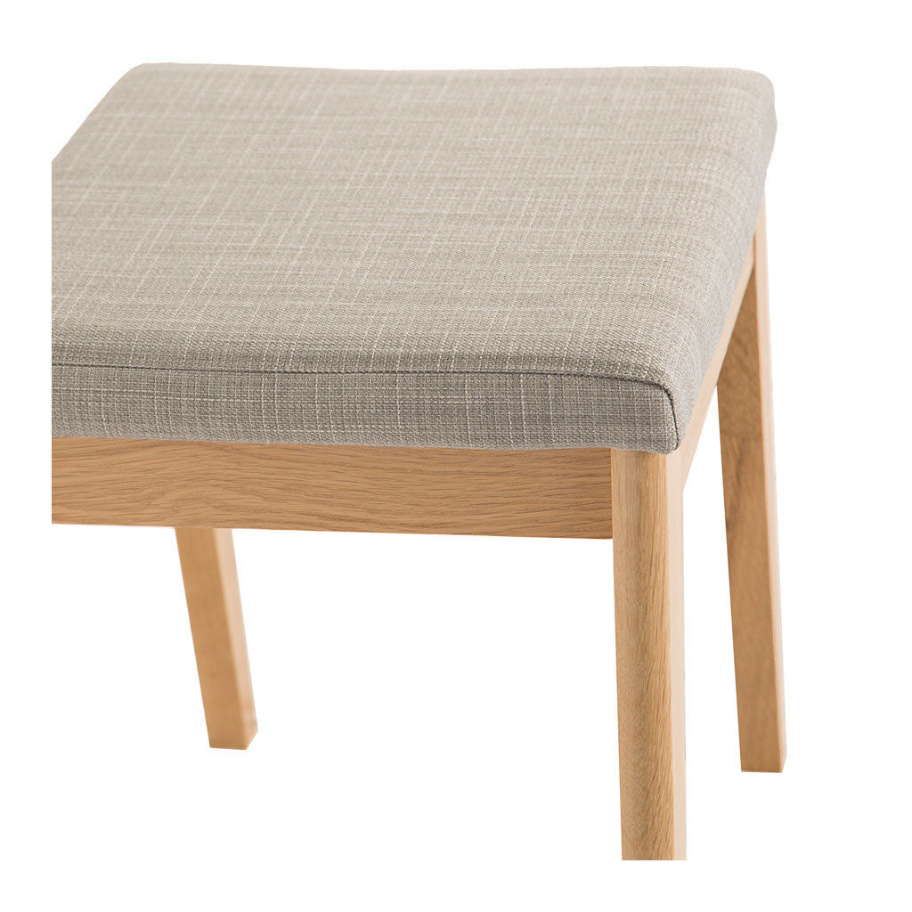 Erika Scandinavian Wooden Oak and Fabric Stool