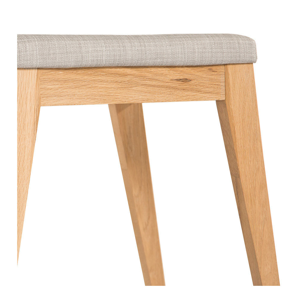 Erika Scandinavian Wooden Oak and Fabric Stool