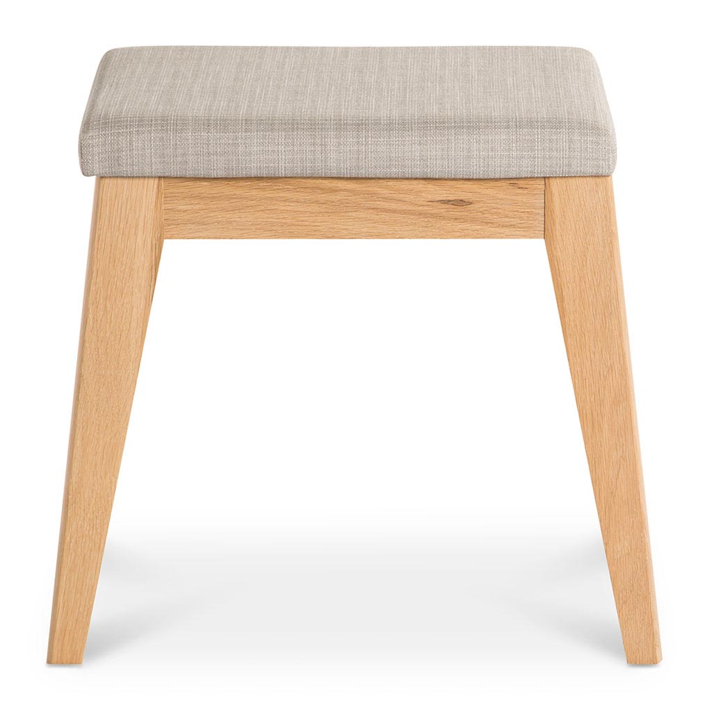 Erika Scandinavian Wooden Oak and Fabric Stool