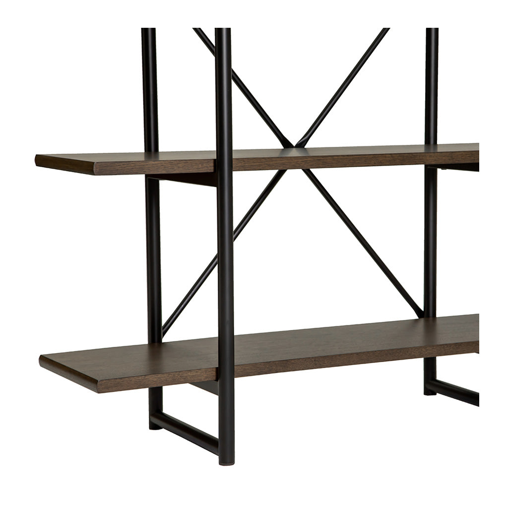 Finn Modern Industrial Scandinavian Bookshelf / Display Shelf BROSA SHLFIE09GRY Field Double Open Shelf