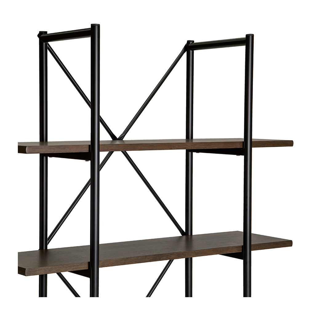 Finn Modern Industrial Scandinavian Bookshelf / Display Shelf BROSA SHLFIE09GRY Field Double Open Shelf