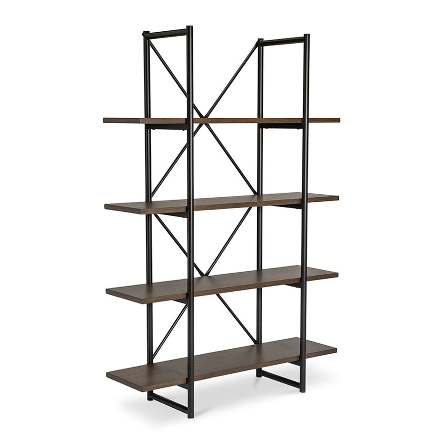 Finn Modern Industrial Scandinavian Bookshelf / Display Shelf BROSA SHLFIE09GRY Field Double Open Shelf