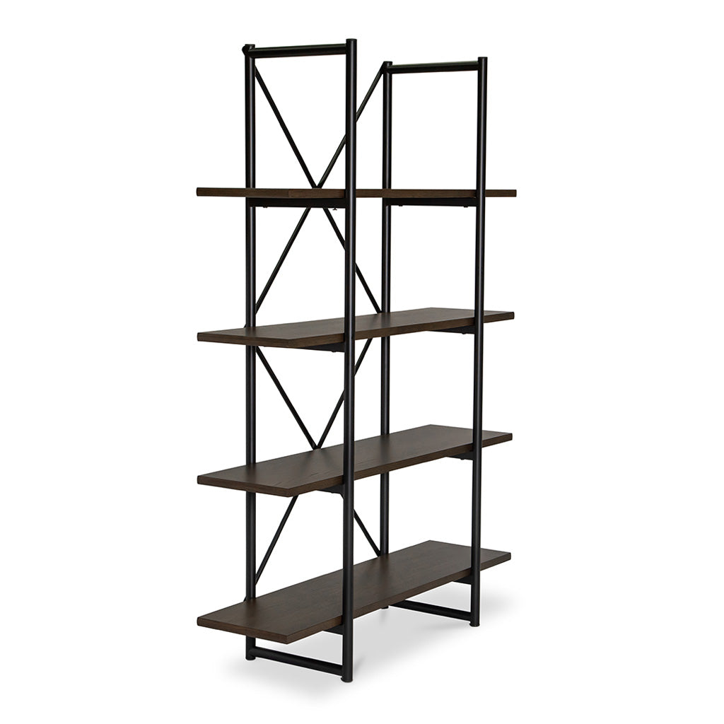 Finn Modern Industrial Scandinavian Bookshelf / Display Shelf BROSA SHLFIE09GRY Field Double Open Shelf