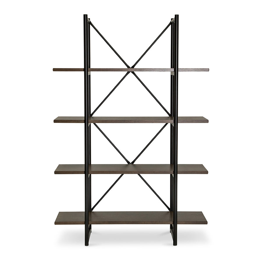 Finn Modern Industrial Scandinavian Bookshelf / Display Shelf BROSA SHLFIE09GRY Field Double Open Shelf