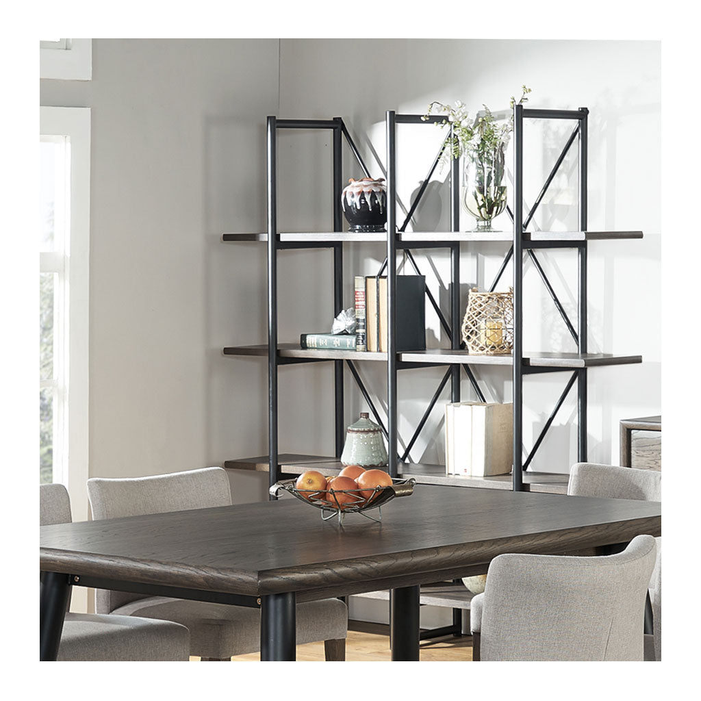 Finn Modern Industrial Wide Bookshelf Display Shelf The Design