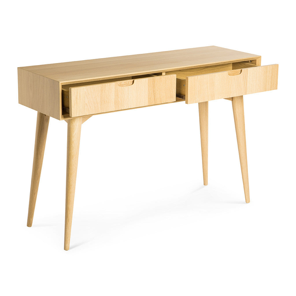 Ingrid Retro Scandinavian Wooden Oak Console Table with Drawers BROSA Mia Console Table With Drawers INTERIOR SECRETS DT776-VN Johansen Console Table with Drawers MATT BLATT Stockholm Console Table LIFE INTERIORS Stockholm Console Table Drawer, Oak