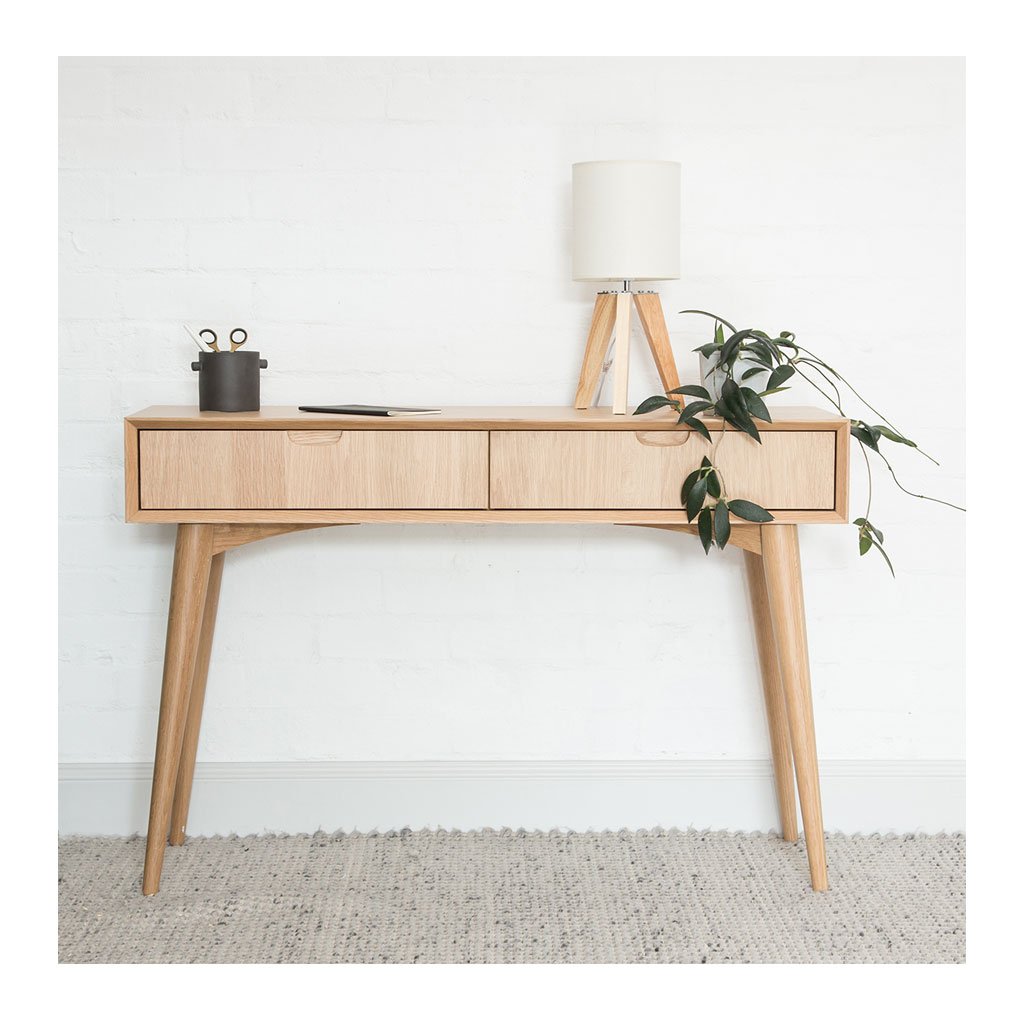 Ingrid Retro Scandinavian Wooden Oak Console Table with Drawers BROSA Mia Console Table With Drawers INTERIOR SECRETS DT776-VN Johansen Console Table with Drawers MATT BLATT Stockholm Console Table LIFE INTERIORS Stockholm Console Table Drawer, Oak