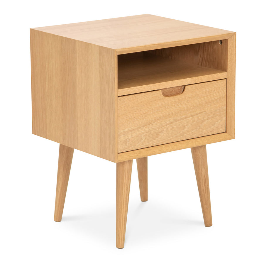 Jakob Danish Scandinavian Wooden Oak Bedside Table with Drawer BROSA STBETH01OAK Ethan Square Side Table, INTERIOR SECRETS  CF695-VN Asta SQ Wooden Bedside Table, LIFE INTERIORS Orbit 1 Drawer Nightstand (Oak), TEMPLE AND WEBSTER TPWT2532 Olsen Oak Square 1 Drawer Bedside Table