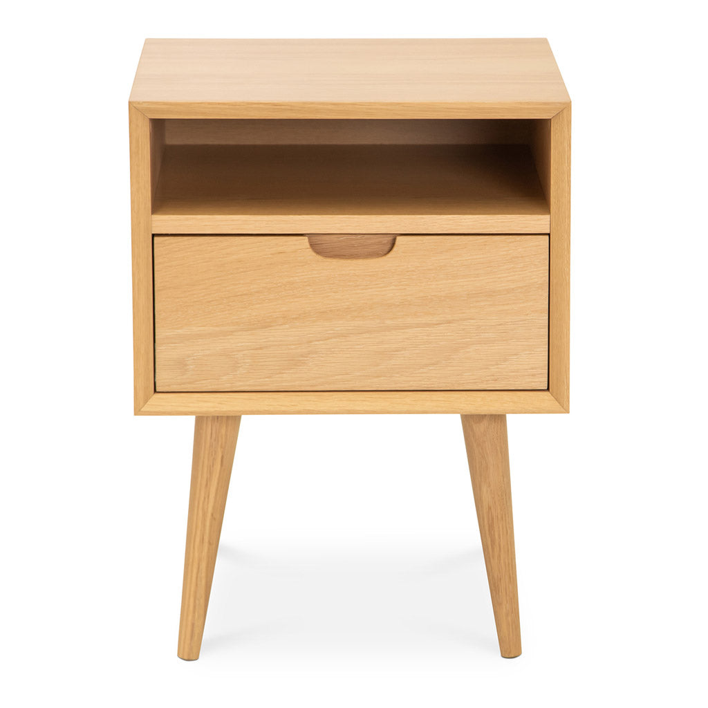 Jakob Danish Scandinavian Wooden Oak Bedside Table with Drawer BROSA STBETH01OAK Ethan Square Side Table, INTERIOR SECRETS  CF695-VN Asta SQ Wooden Bedside Table, RETROJAN Mia Contemporary Nightstand with Shelf, LIFE INTERIORS Orbit 1 Drawer Nightstand (Oak), TEMPLE AND WEBSTER TPWT2532 Olsen Oak Square 1 Drawer Bedside Table