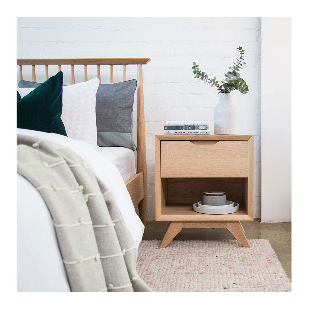 Jakob Danish Scandinavian Wooden Oak King Bed BROSA BEDETH10OAK Ethan King Size Wooden Bed Frame