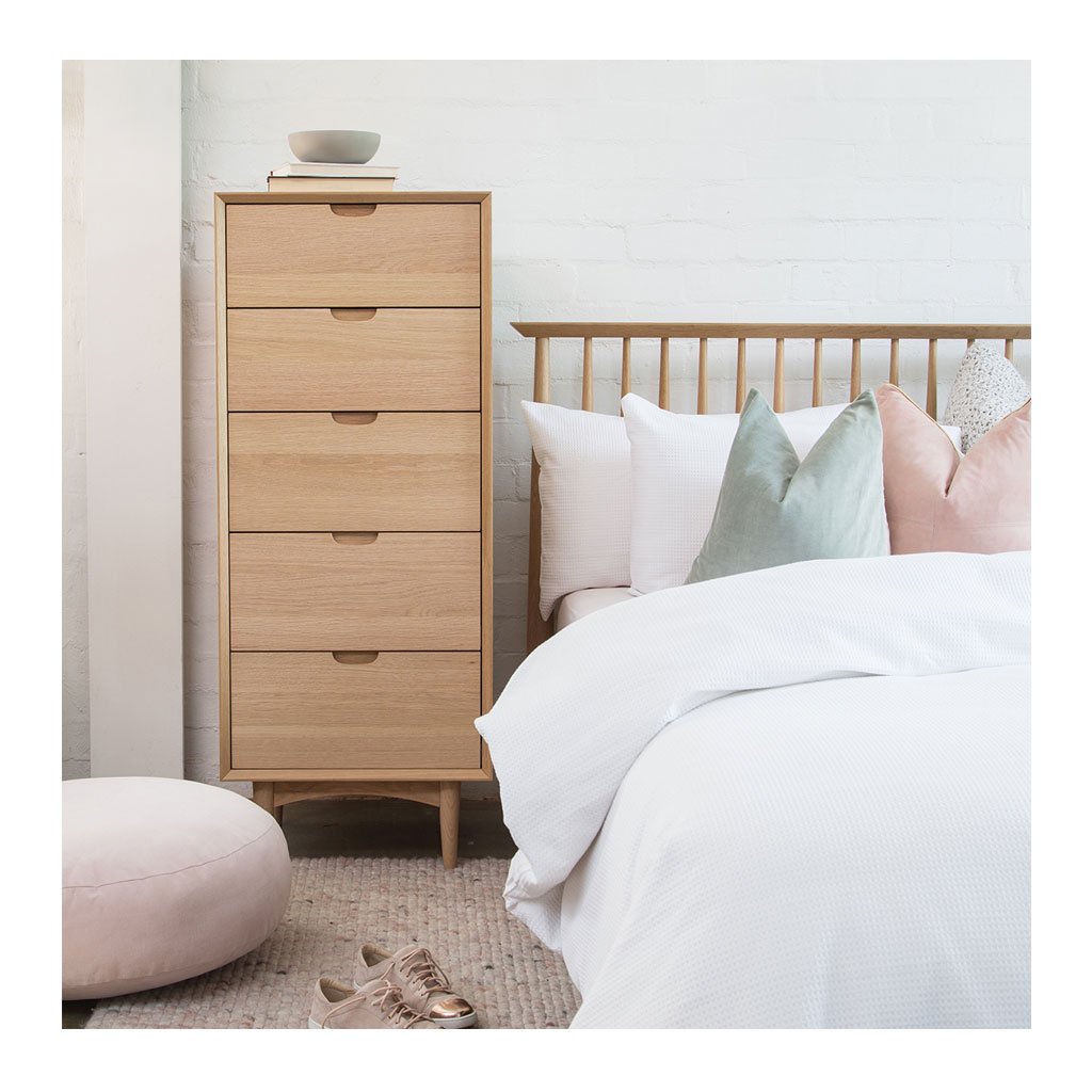 Jakob Danish Scandinavian Wooden Oak King Bed BROSA BEDETH10OAK Ethan King Size Wooden Bed Frame