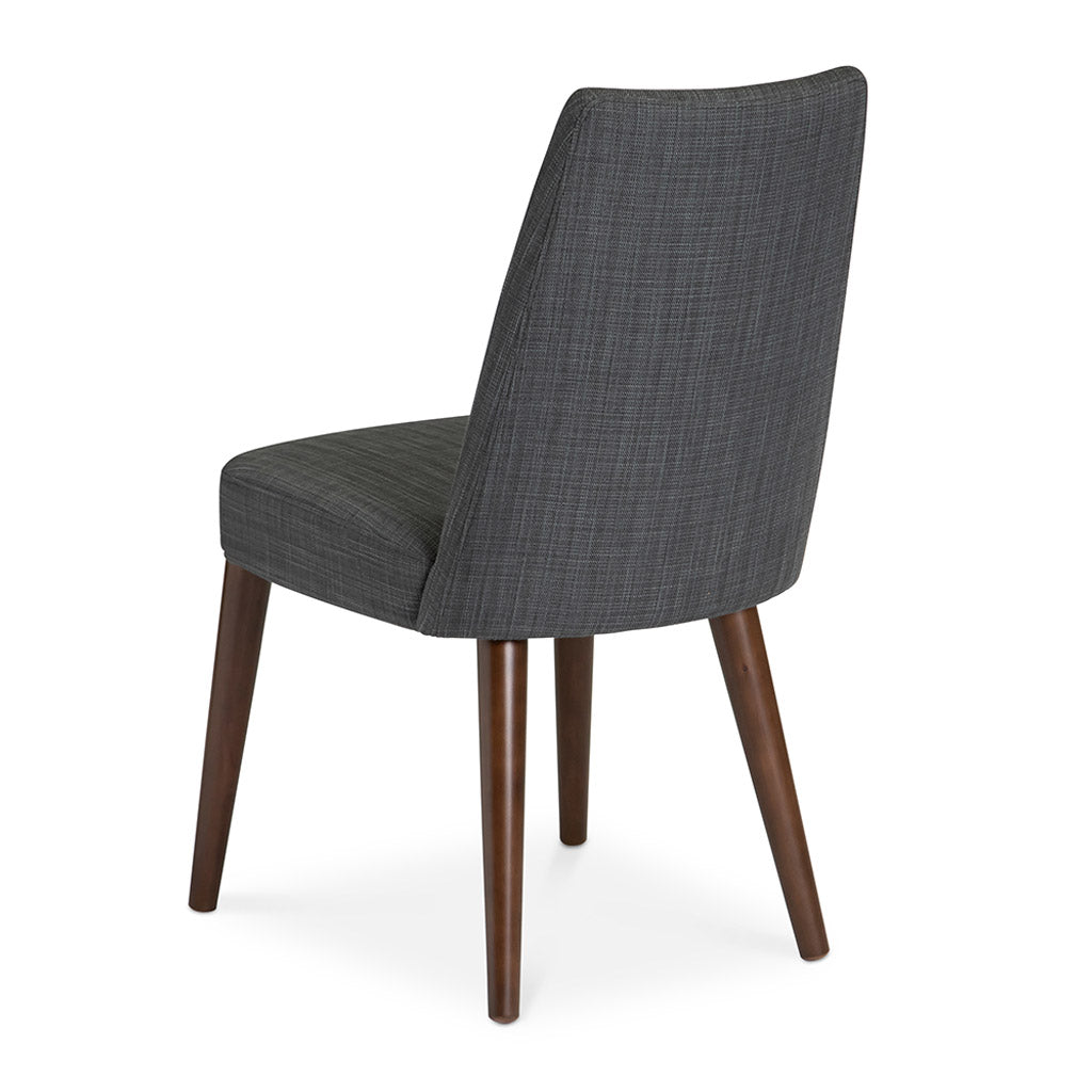 Jensen Scandinavian Walnut European Beech Wood and Dark Grey Fabric Dining Chair 