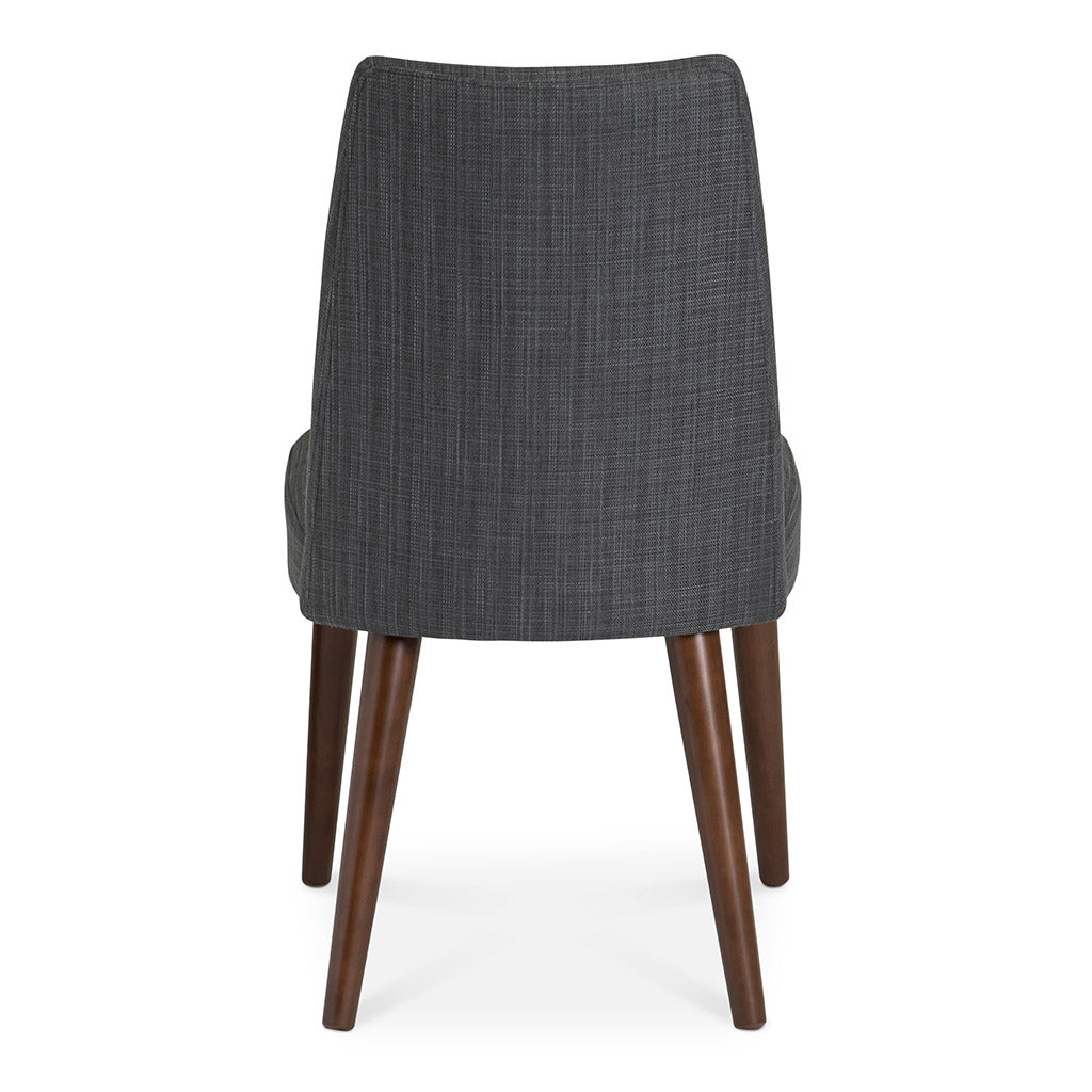 Jensen Scandinavian Walnut European Beech Wood and Dark Grey Fabric Dining Chair 