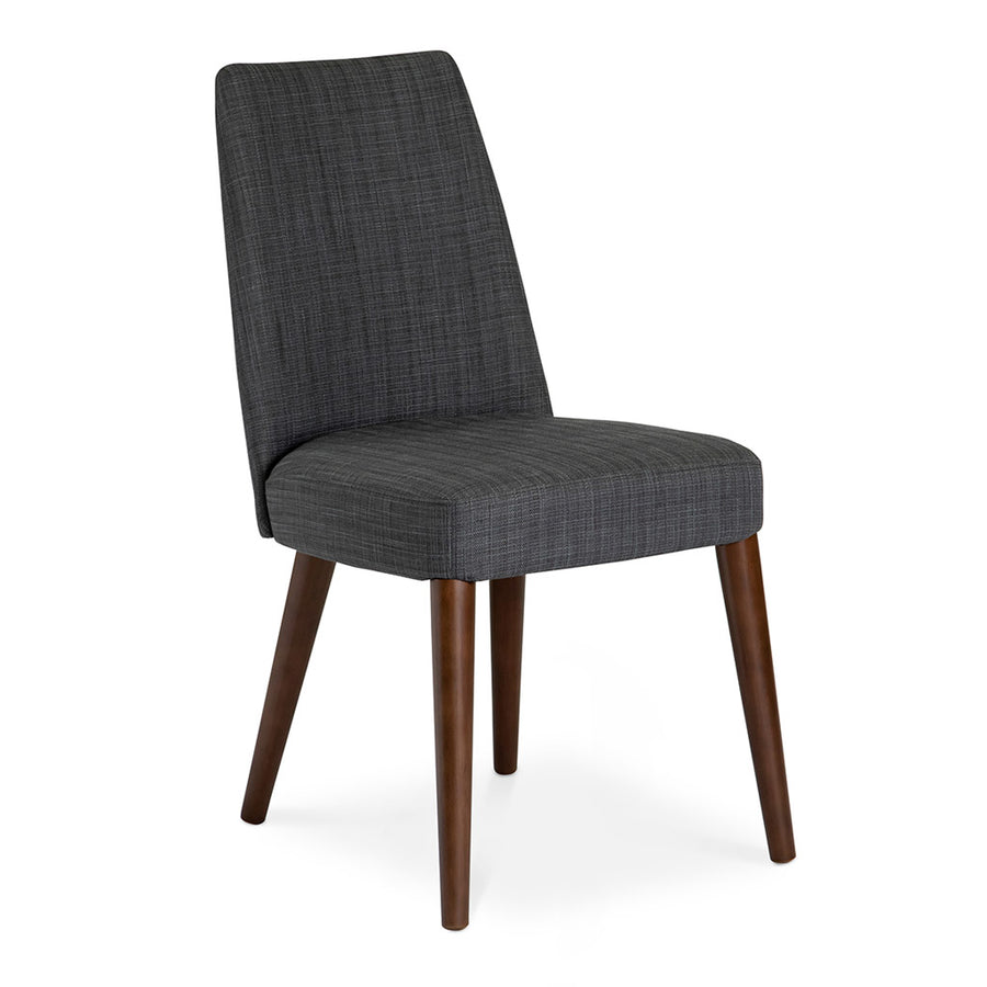 Jensen Scandinavian Walnut European Beech Wood and Dark Grey Fabric Dining Chair 