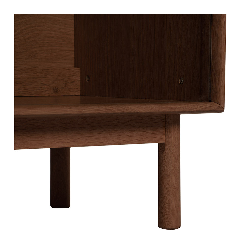 Kenjin Japanese Scandinavian Walnut and Beech Wood Display Cabinet Case LIFE INTERIORS Koto Bookcase (Walnut)