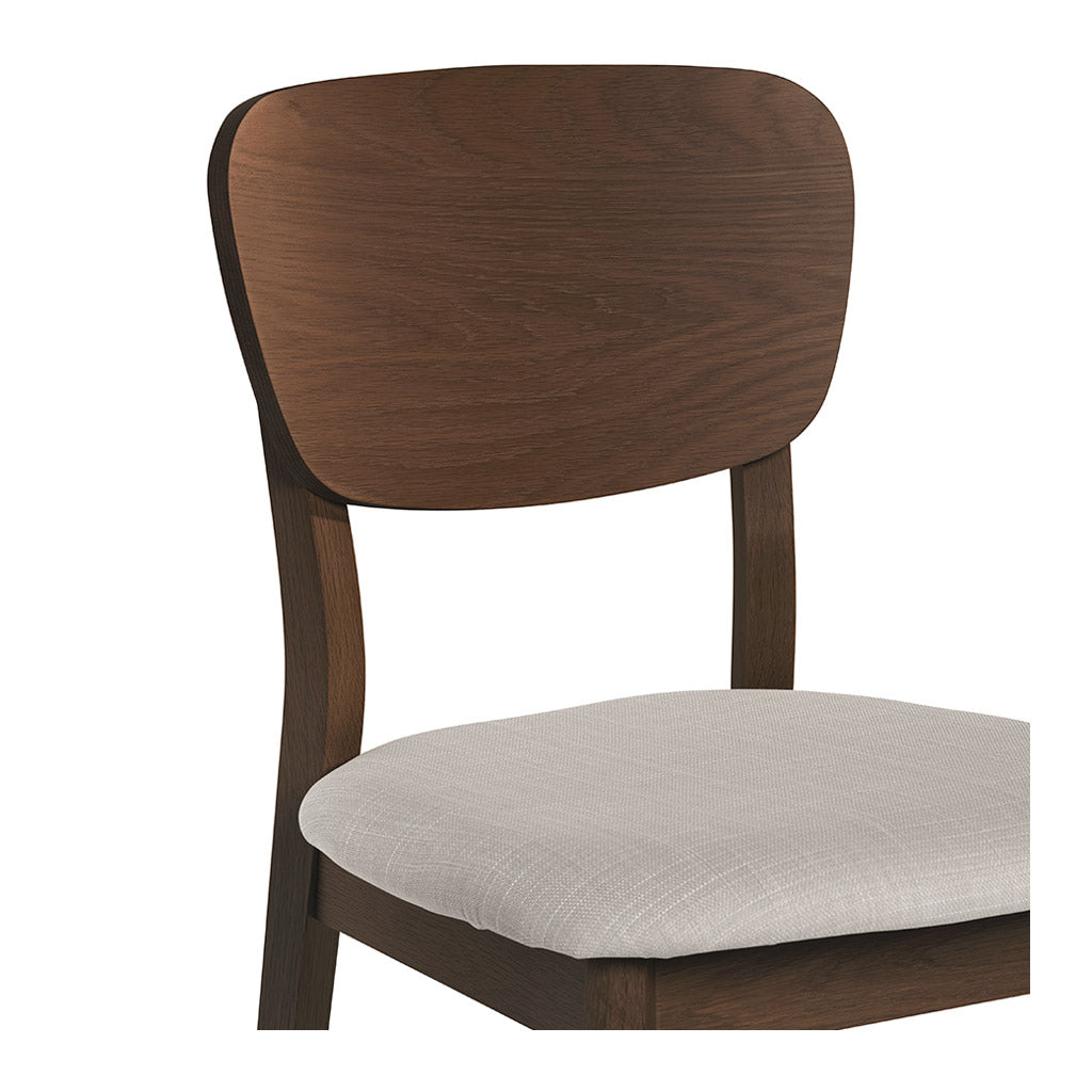 Logan Scandinavian Walnut and Beech Wood Grey Linen Dining Chair INTERIOR SECRETS  DC785WAL-VN Johansen Veneer Dining Chair - Fabric Seat - Walnut