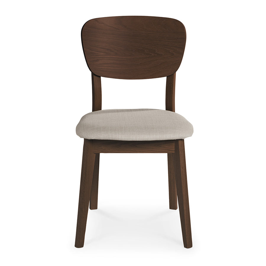 Logan Scandinavian Walnut and Beech Wood Grey Linen Dining Chair INTERIOR SECRETS  DC785WAL-VN Johansen Veneer Dining Chair - Fabric Seat - Walnut