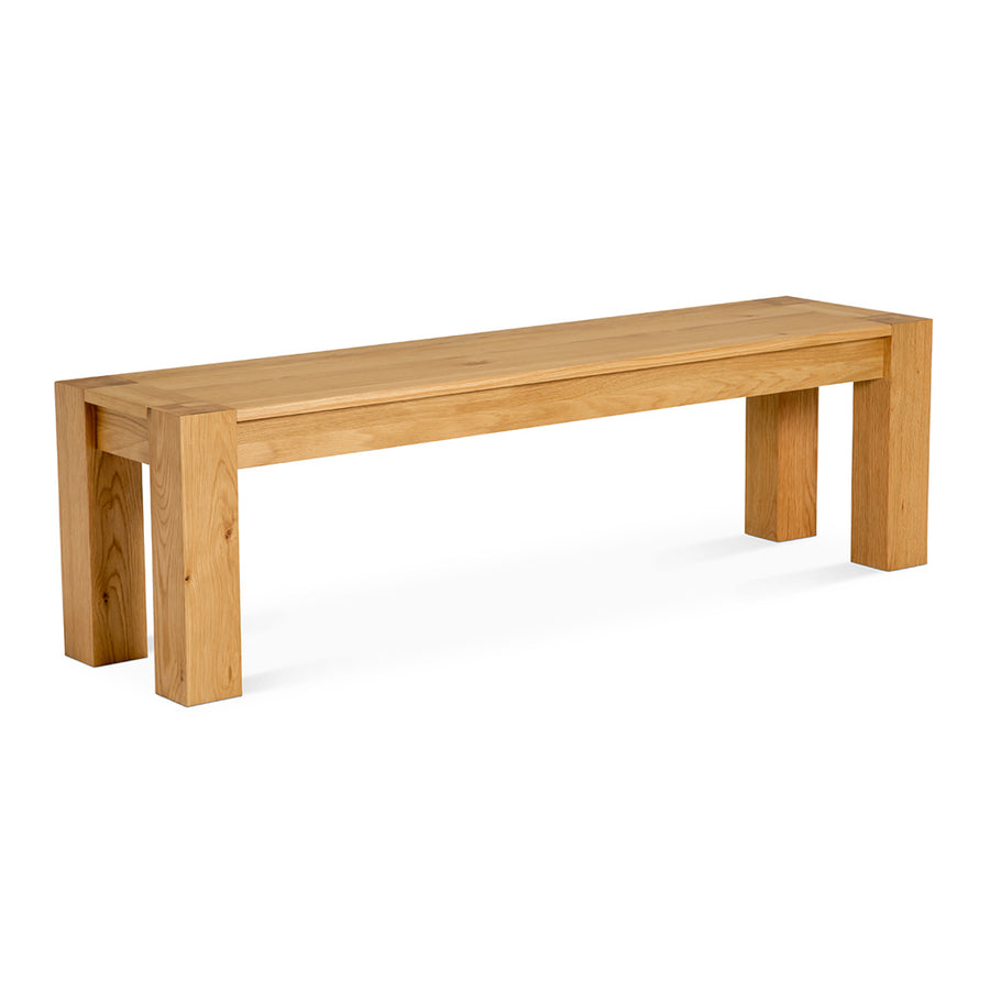 Lukas Scandinavian Rustic Wooden Oak Dining Bench 