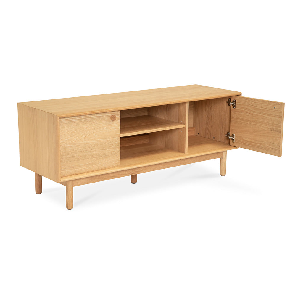 Natsumi Japanese Scandinavian Wooden Oak Entertainment Unit, LIFE INTERIORS Koto Entertainment Unit (Oak, Small)