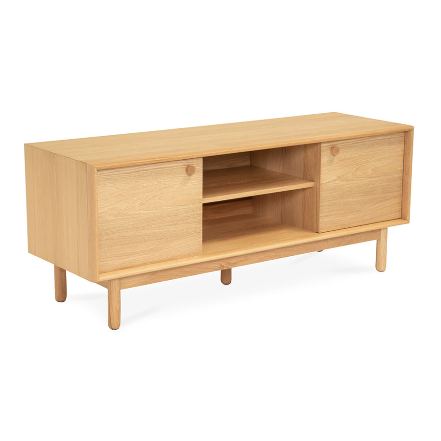 Natsumi Japanese Scandinavian Wooden Oak Entertainment Unit, LIFE INTERIORS Koto Entertainment Unit (Oak, Small)