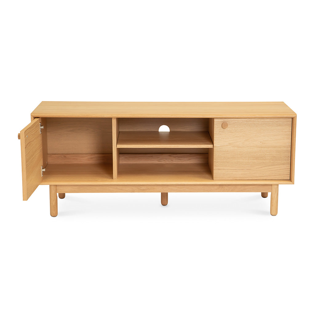 Natsumi Japanese Scandinavian Wooden Oak Entertainment Unit, LIFE INTERIORS Koto Entertainment Unit (Oak, Small)