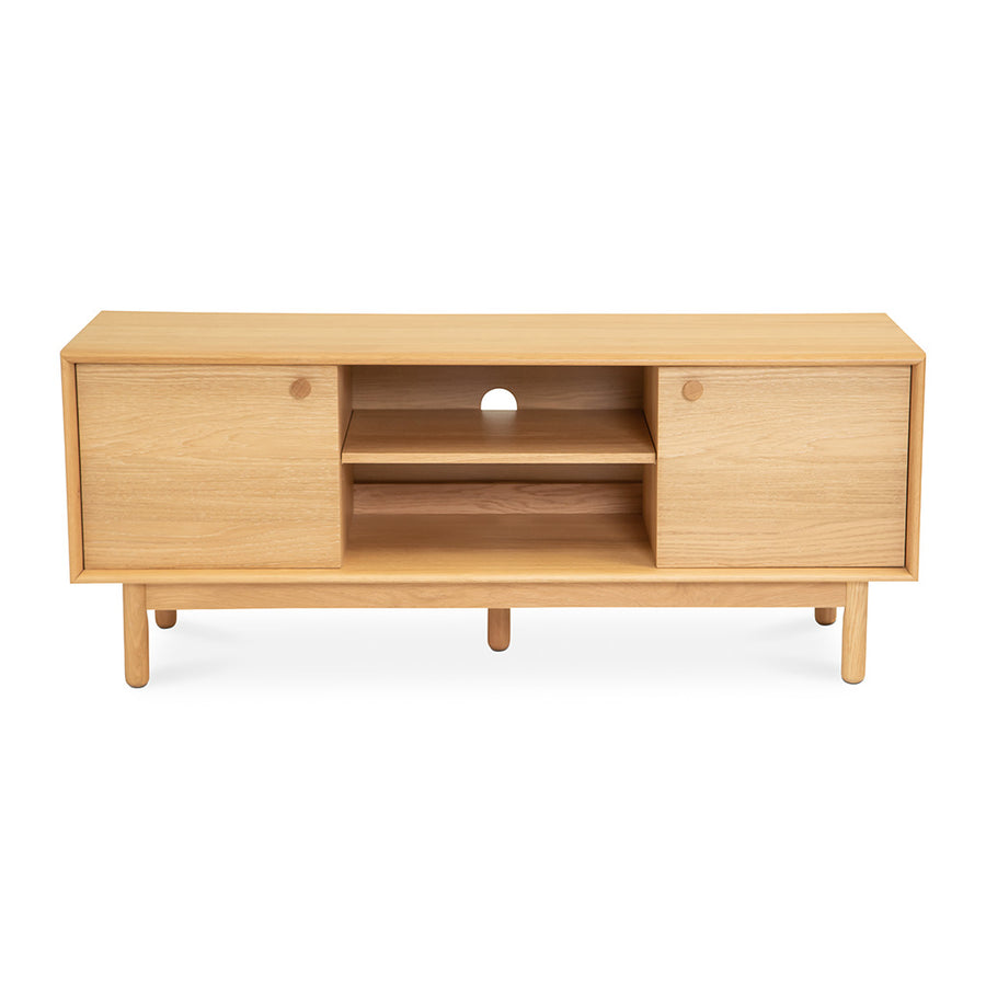 Natsumi Japanese Scandinavian Wooden Oak Entertainment Unit, LIFE INTERIORS Koto Entertainment Unit (Oak, Small)