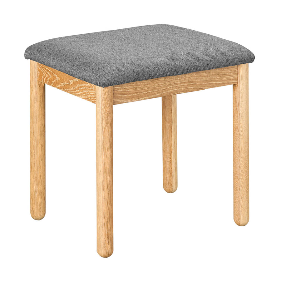 Natsumi Japanese Scandinavian Wooden Oak and Fabric Stool