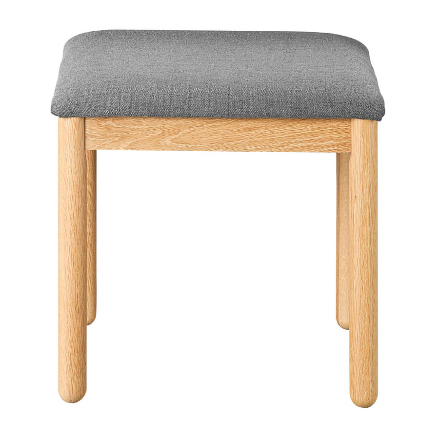 Natsumi Japanese Scandinavian Wooden Oak and Fabric Stool