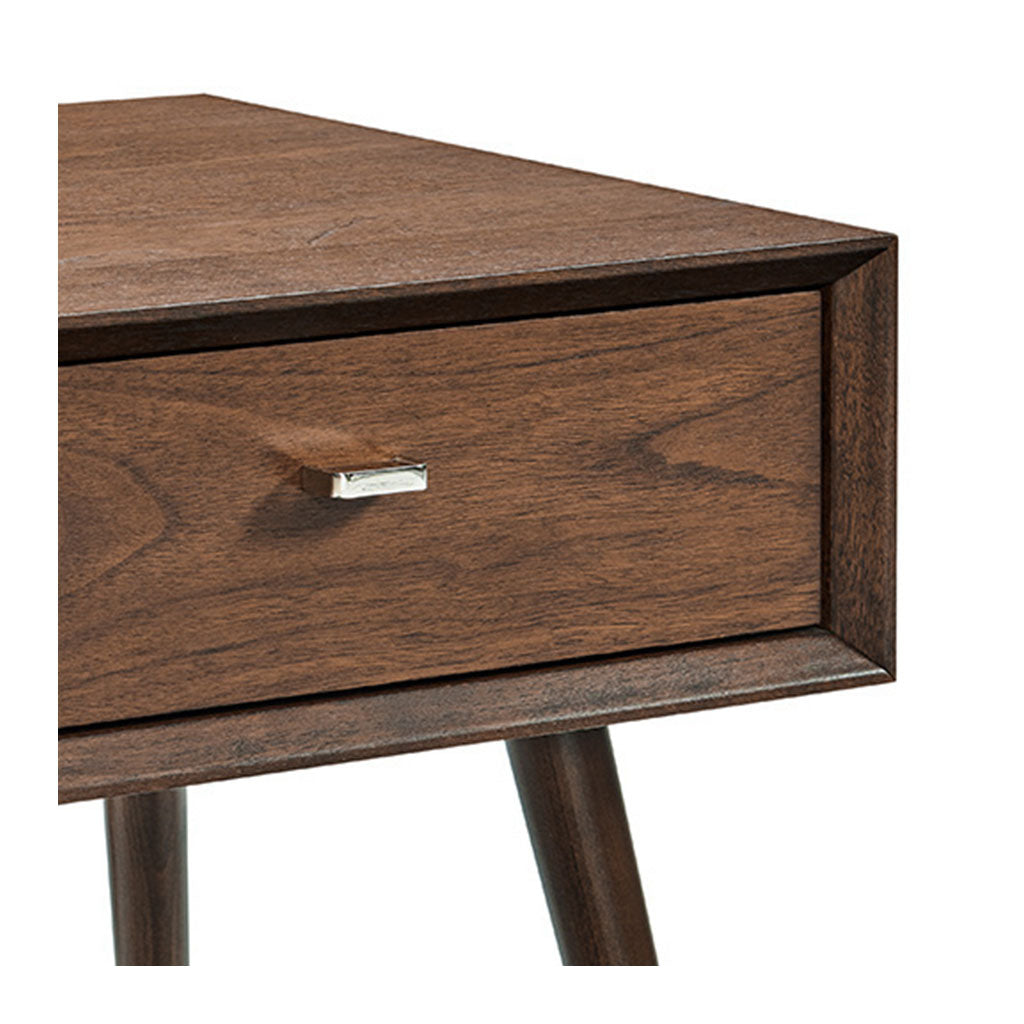 Olsen Danish Scandinavian Wooden Walnut and Beech Wood Bedside Table with Drawer