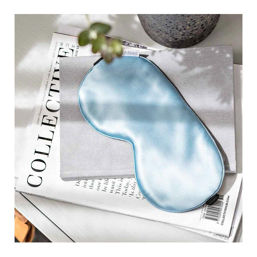 Sleepy Silk, Silk Eye Mask - Sky Blue Silk Sleep Mask (SS-EM-BL00), Silky Tots Silk Eye Mask, Slip Sleep Mask, SHHH Silk Silk Eye Mask