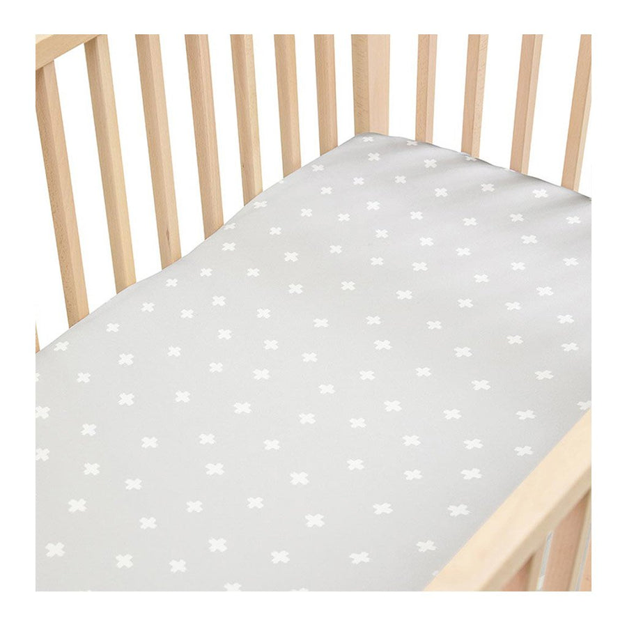 Sleepy Silk, Silk Fitted Sheet for Cots / Cribs - Dove Grey Crosses Grey - crosses (SS-FC-GR01) for baby hair loss and baby bald spots, Silky Tots 100% Silk Cot Sheet, Pawda Baby 100% Mulberry Silk Cot Full Fitted Sheet, Monday Silks, Baby Tresses Cot Bed Sheet