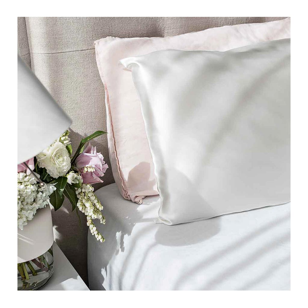 Sleepy Silk, Silk Pillowcase - Ivory White (SS-PC-WH00), Silky Tots Double Sided Silk Pillow Slip, Pawda Baby 100% Mulberry Silk Junior or Adult Pillow Case, Slip Pillowcase, SHHH Silk Silk Pillowcase