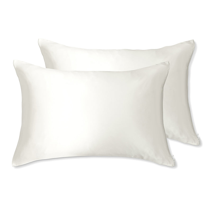 Sleepy Silk, Silk Pillowcase, Set of 2 - Ivory White (SS-PP-WH00), Silky Tots Double Sided Silk Pillow Slip, Pawda Baby 100% Mulberry Silk Junior or Adult Pillow Case, Slip Pillowcase, SHHH Silk Silk Pillowcase