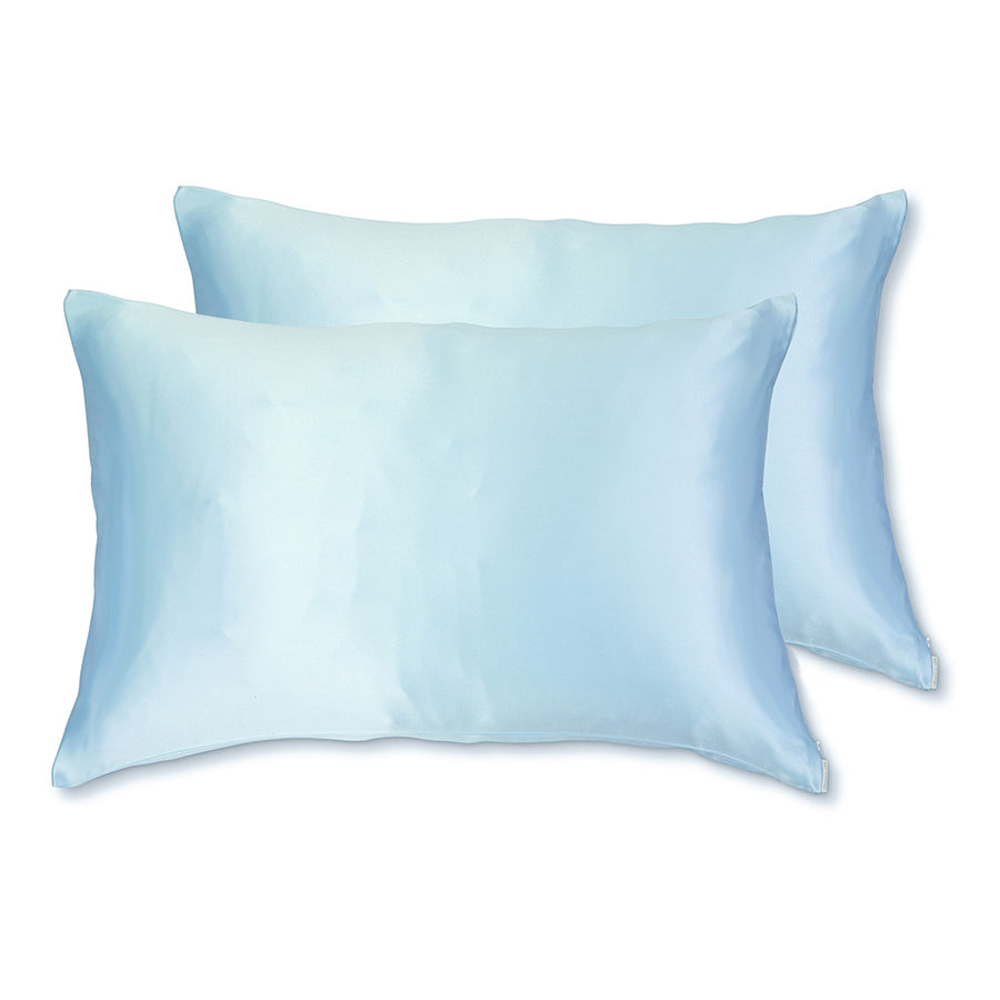 Sleepy Silk, Silk Pillowcase, Set of 2 - Sky Blue (SS-PP-BL00), Silky Tots Double Sided Silk Pillow Slip, Pawda Baby 100% Mulberry Silk Junior or Adult Pillow Case, Slip Pillowcase, SHHH Silk Silk Pillowcase