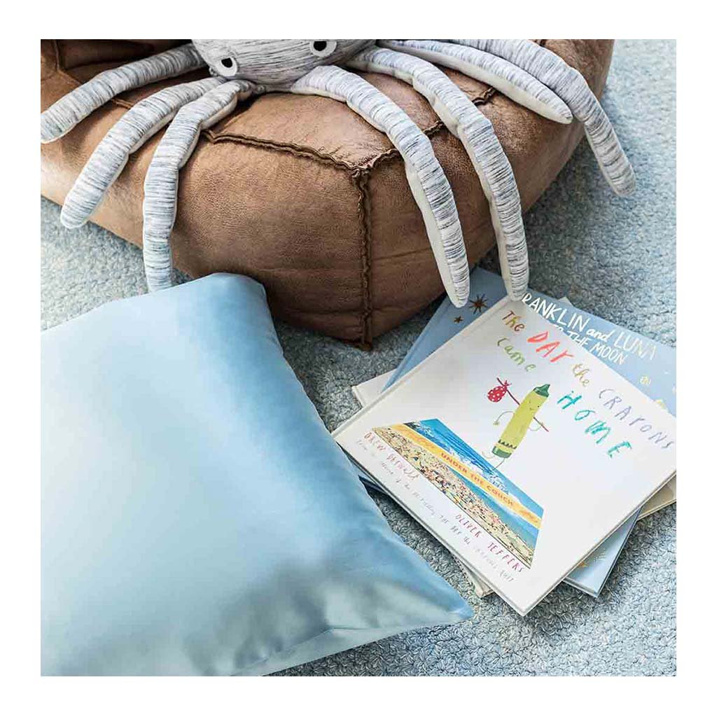 Sleepy Silk, Silk Pillowcase, Set of 2 - Sky Blue (SS-PP-BL00), Silky Tots Double Sided Silk Pillow Slip, Pawda Baby 100% Mulberry Silk Junior or Adult Pillow Case, Slip Pillowcase, SHHH Silk Silk Pillowcase