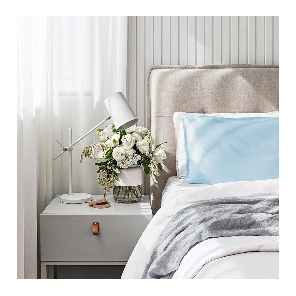 Sleepy Silk, Silk Pillowcase, Set of 2 - Sky Blue (SS-PP-BL00), Silky Tots Double Sided Silk Pillow Slip, Pawda Baby 100% Mulberry Silk Junior or Adult Pillow Case, Slip Pillowcase, SHHH Silk Silk Pillowcase