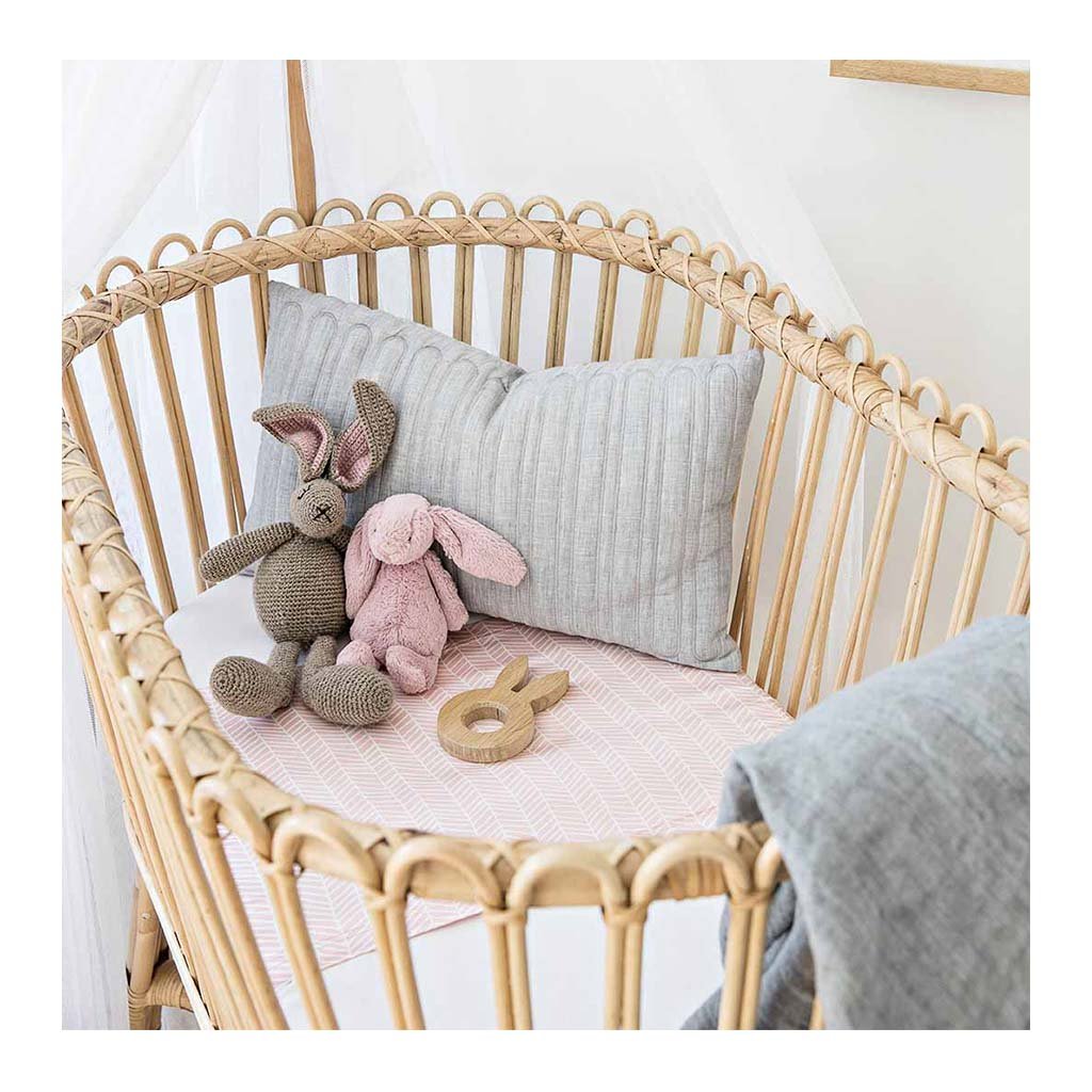 Sleepy Silk, Silk Sleeve, Set of 2 (Bassinet & Cot / Crib Sleeve) - Dove Grey - Blush Herringbone Pink - pattern (SS-BC-PK01) for baby hair loss and baby bald spots, Silky Tots Silk Cot Slip + Silk Bassinet Slip, Pawda Baby 100% Mulberry Silk Cot Semi Sheet and Silk Semi Sheet for Bassinet, Monday Silks, Baby Tresses Cot Bed Sheet