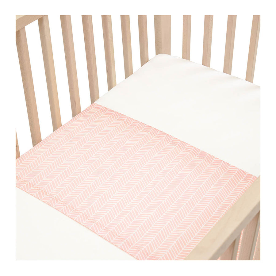 Sleepy Silk, Silk Sleeve for Cots / Cribs - Blush Herringbone Pink - pattern (SS-CS-PK01) for baby hair loss and baby bald spots, Silky Tots Silk Cot Slip, Pawda Baby 100% Mulberry Silk Cot Semi Sheet, Monday Silks, Baby Tresses Cot Bed Sheet