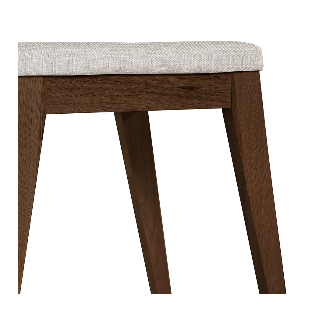 Stefan Scandinavian Walnut and Beech Wood Fabric Stool 