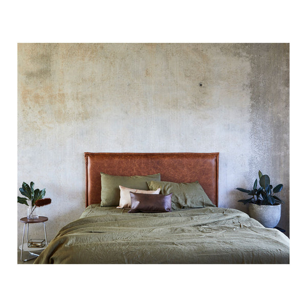 Stockholm Upholstered Queen Bedhead Leather The Design Edit