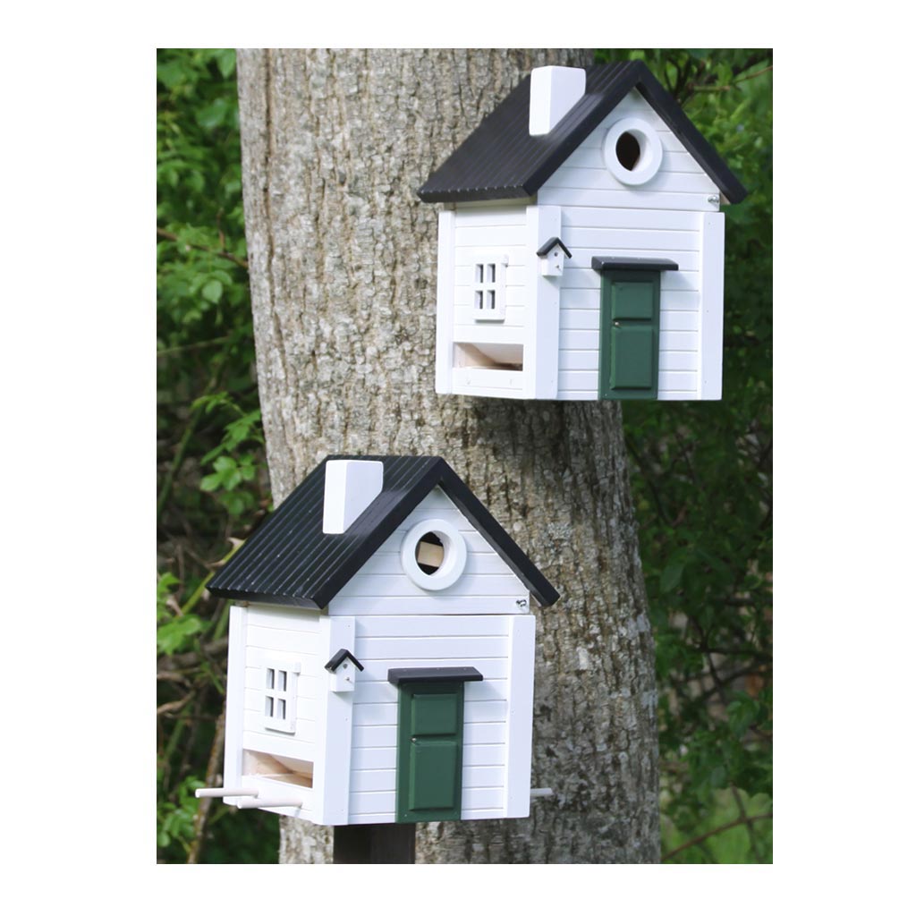 Wildlife Garden Multiholk Designer Bird House + Feeder White Cottage WG114